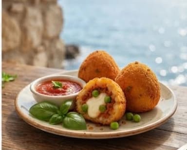 Découvrir la recette Boulettes de riz siciliennes farcies