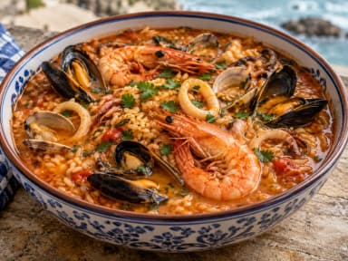 Découvrir la recette Riz portugais aux fruits de mer