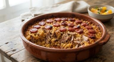 Découvrir la recette Riz portugais au canard