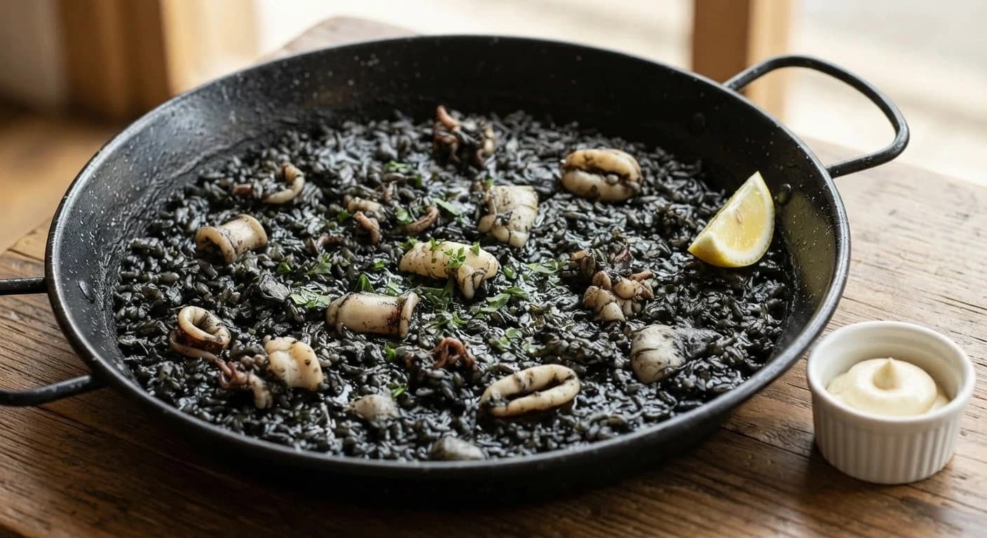 Riz noir aux calamars