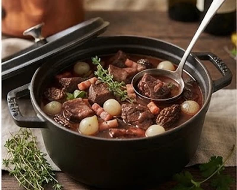 Bœuf bourguignon aux morilles
