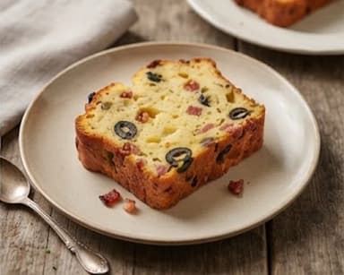 Découvrir la recette Cake salé aux olives et lardons
