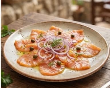 Découvrir la recette Carpaccio de saumon aux câpres