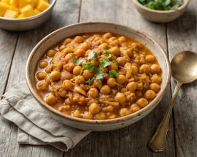 Découvrir la recette Curry indien de pois chiches
