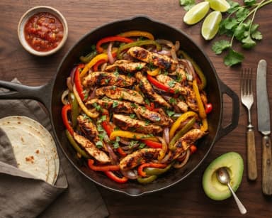 Découvrir la recette Tortillas mexicaines au poulet et poivrons