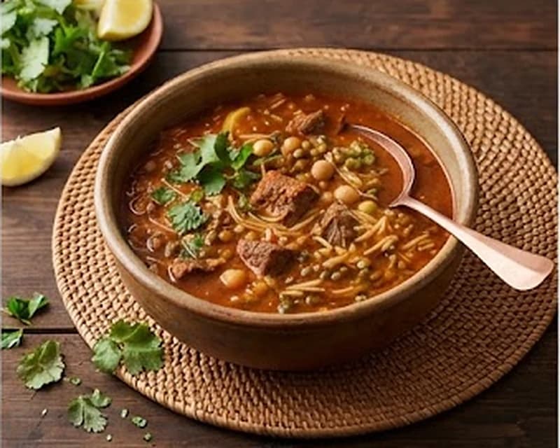 Soupe marocaine aux légumineuses