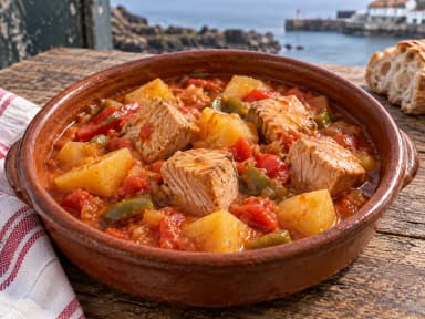 Découvrir la recette Ragoût basque de thon et pommes de terre