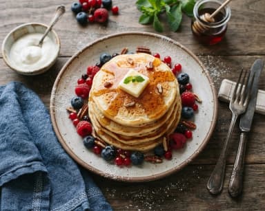 Découvrir la recette Crêpes épaisses américaines