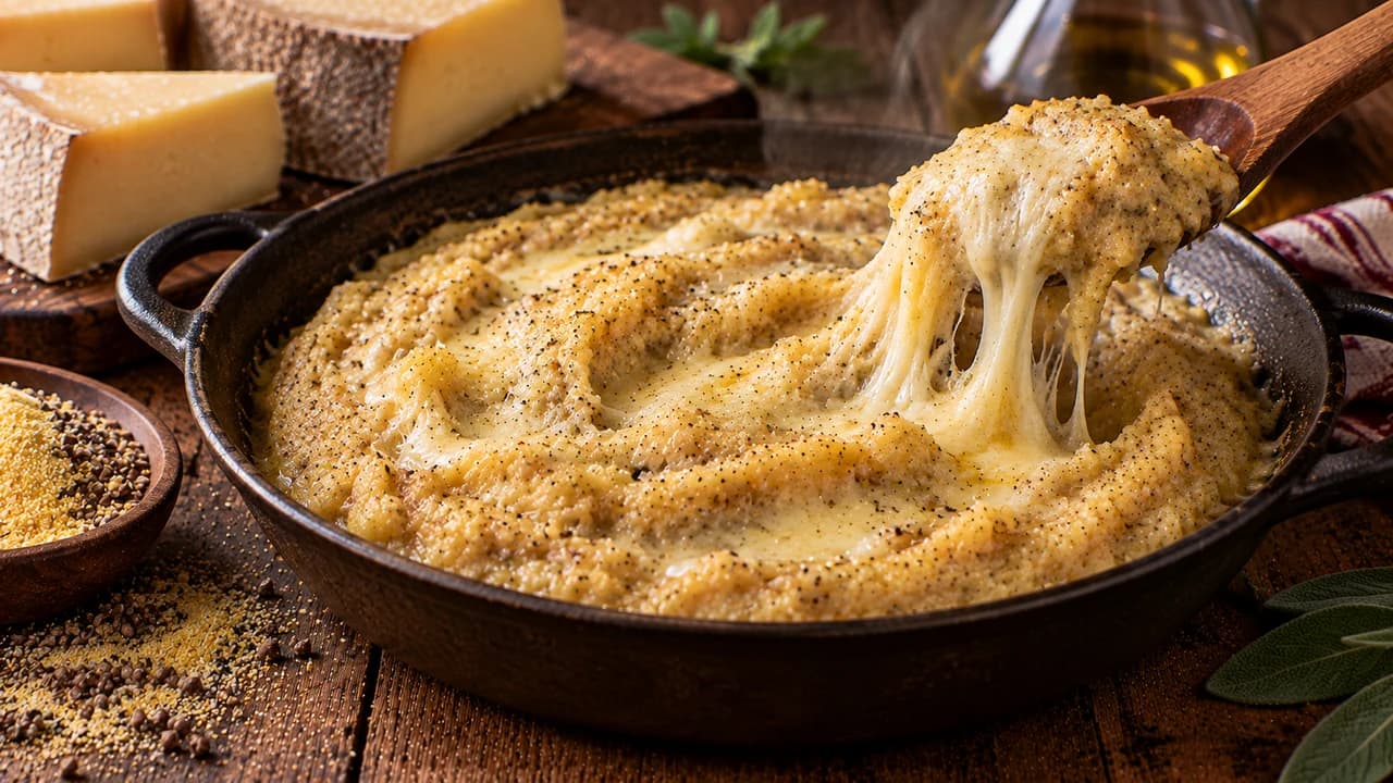 Polenta de maïs et sarrasin au fromage