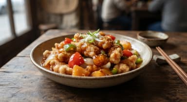 Découvrir la recette Porc aigre-doux cantonais