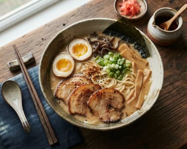 Découvrir la recette Soupe japonaise de nouilles au porc