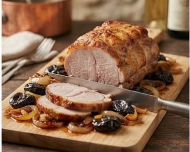 Découvrir la recette Rôti de porc aux pruneaux