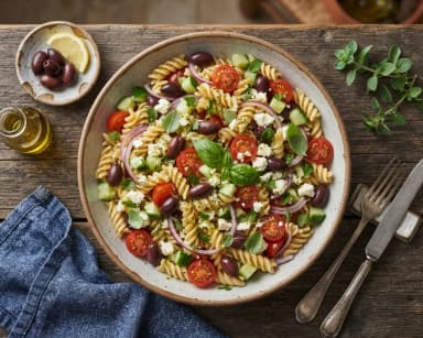 Découvrir la recette Salade de pâtes méditerranéenne