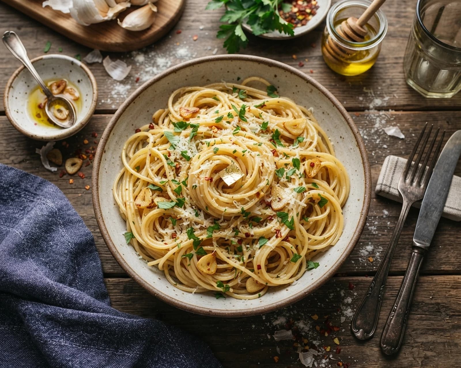 Spaghettis à l’ail et à l’huile d’olive
