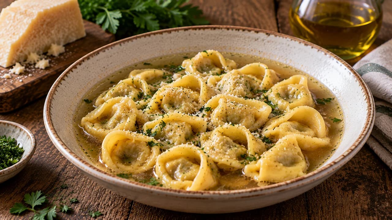 Tortellinis italiens en bouillon