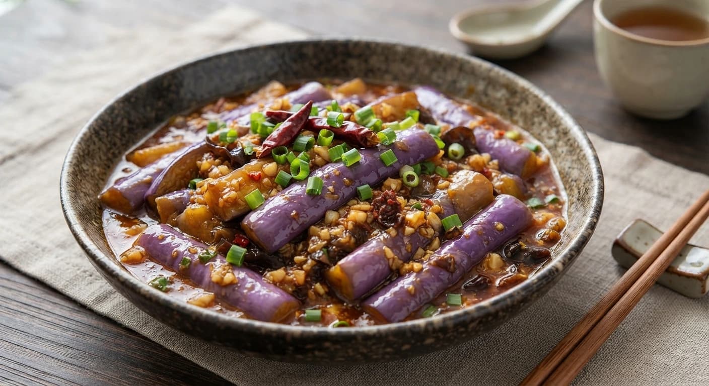 Aubergines chinoises à la sauce parfumée du Sichuan