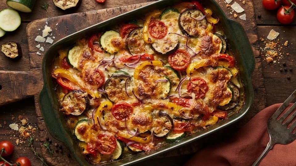 Gratin de légumes du soleil au fromage doré — recettes de gratins et plats au four
