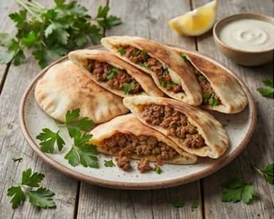 Découvrir la recette Pitas libanaises farcies à la viande