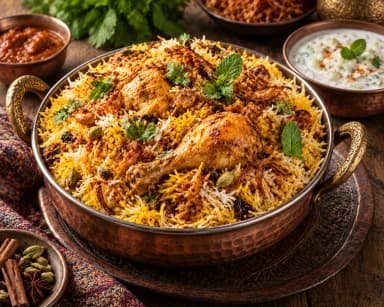 Découvrir la recette Riz indien épicé au poulet