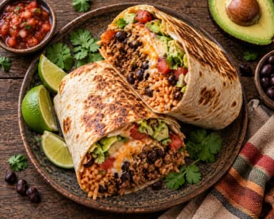 Découvrir la recette Galette mexicaine roulée au bœuf et au riz
