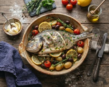Découvrir la recette Dorade royale au four