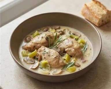 Découvrir la recette Fricassée de volaille