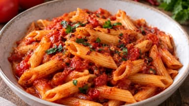 Découvrir la recette Pennes à la sauce tomate pimentée