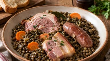 Découvrir la recette Petit salé aux lentilles