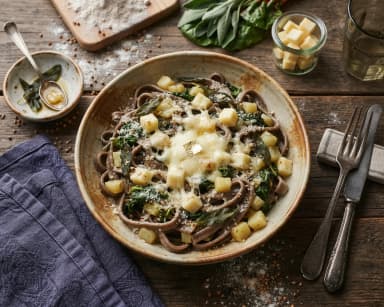 Découvrir la recette Pâtes de sarrasin de la Valteline au fromage