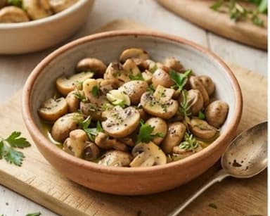 Découvrir la recette Poêlée de champignons de Paris