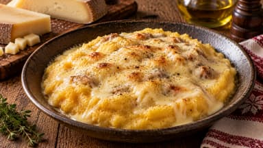 Découvrir la recette Polenta valdôtaine enrichie au fromage