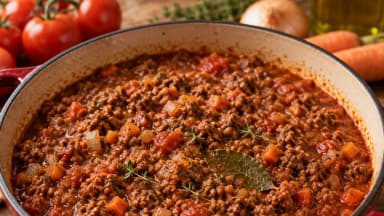 Découvrir la recette Sauce bolognaise traditionnelle