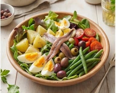Découvrir la recette Salade niçoise aux anchois