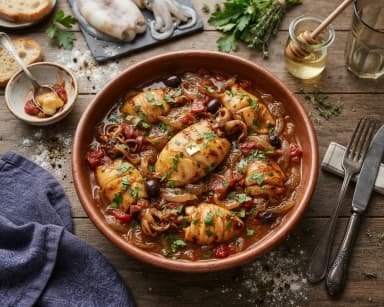 Découvrir la recette Seiches à la sétoise