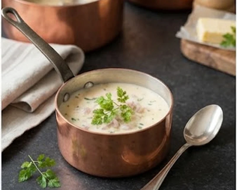 Beurre blanc ligérien onctueux servi chaud dans une petite casserole