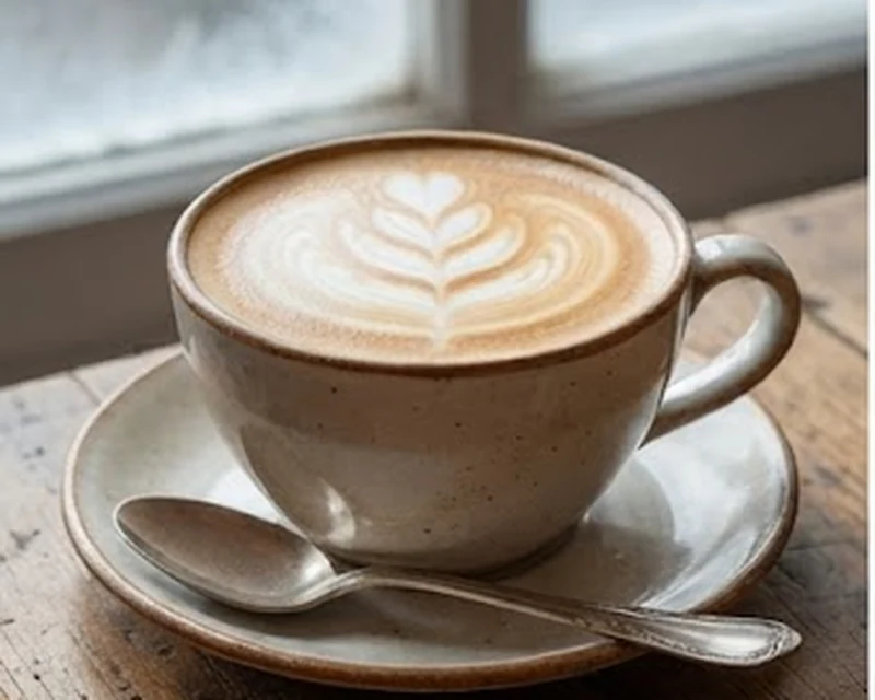 Café au lait matinal avec une fine mousse de lait