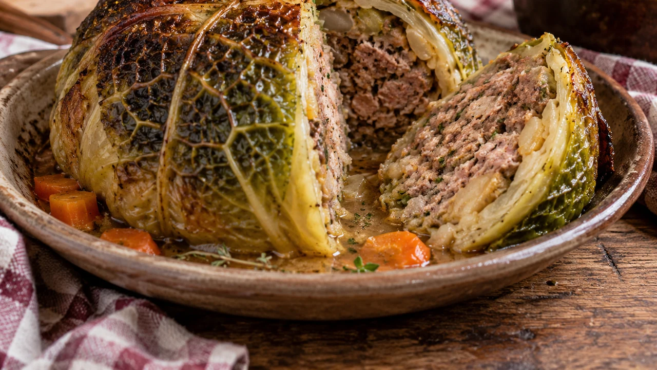 Chou farci auvergnat — photographie du plat