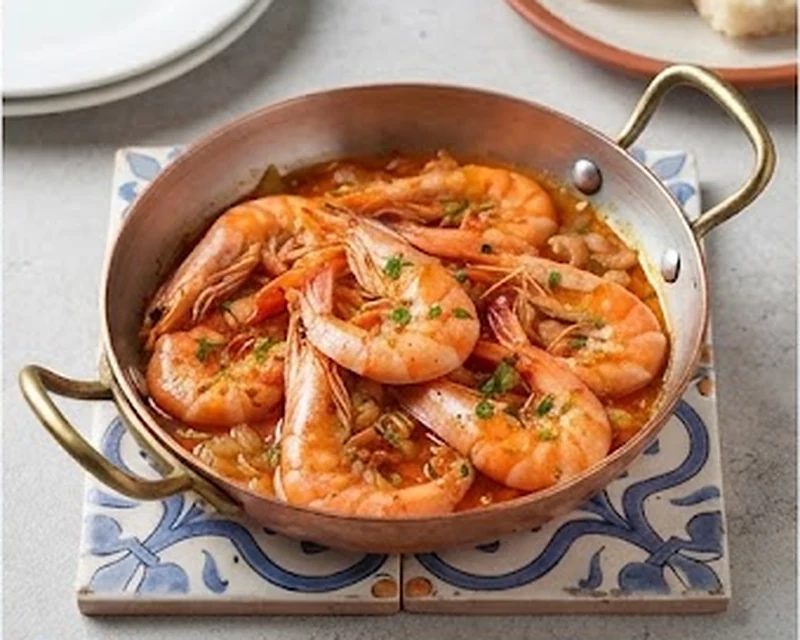 Crevettes portugaises — photographie du plat