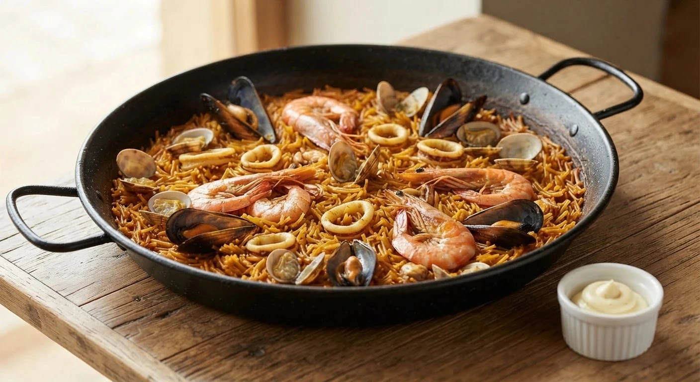 Fideuà aux fruits de mer — photographie du plat