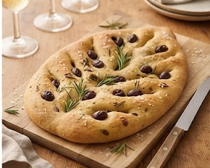 Fougasse provençale aux olives, dorée et moelleuse, parfumée aux herbes