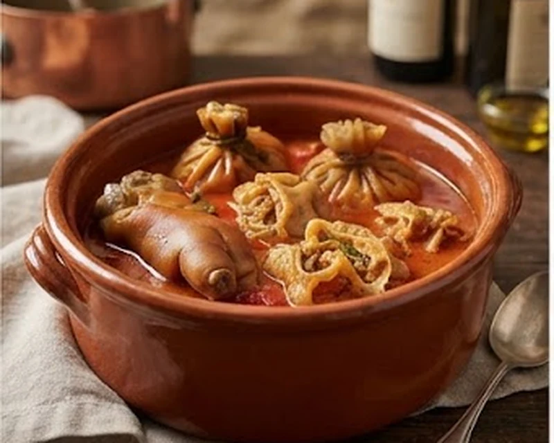 Pieds et paquets marseillais mijotés dans une sauce tomate provençale