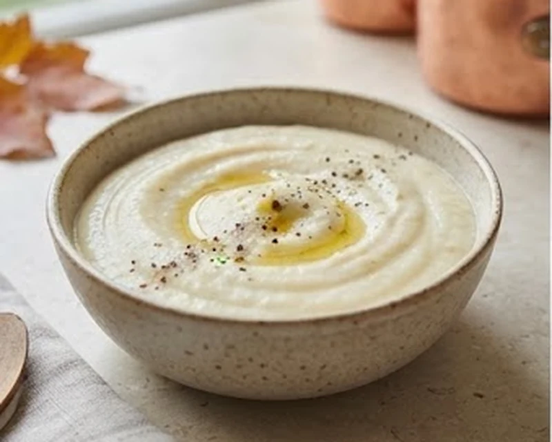 Purée de céleri-rave lisse et crémeuse servie dans un bol