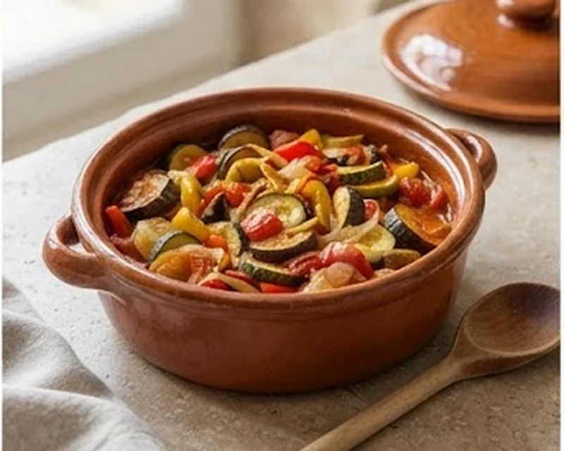 Ratatouille provençale mijotée aux courgettes, aubergines, poivrons et tomates