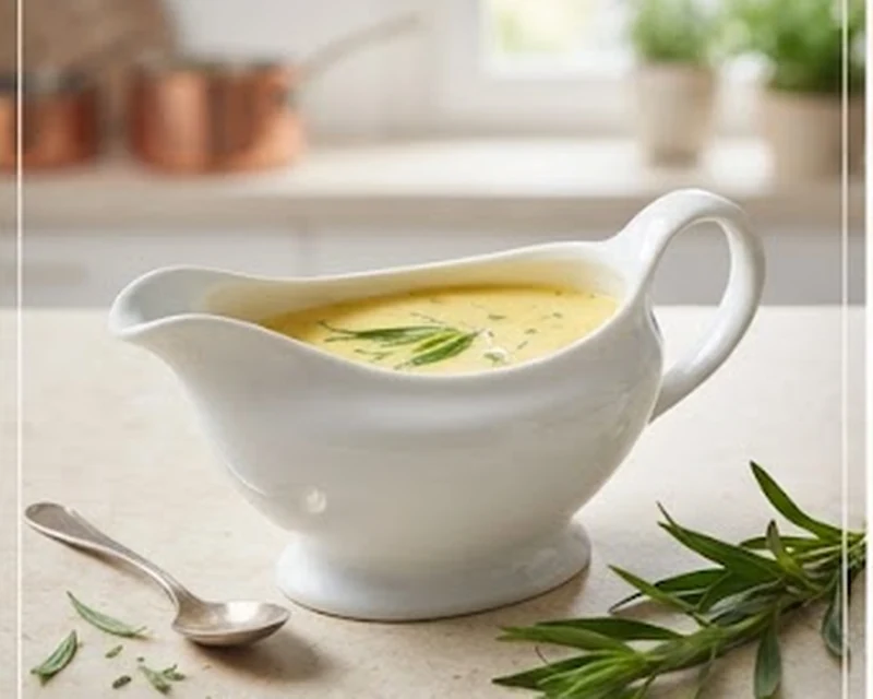 Sauce béarnaise maison onctueuse au beurre, estragon et échalotes