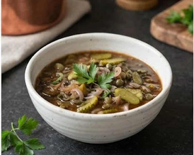 Sauce charcutière brune avec cornichons et échalotes
