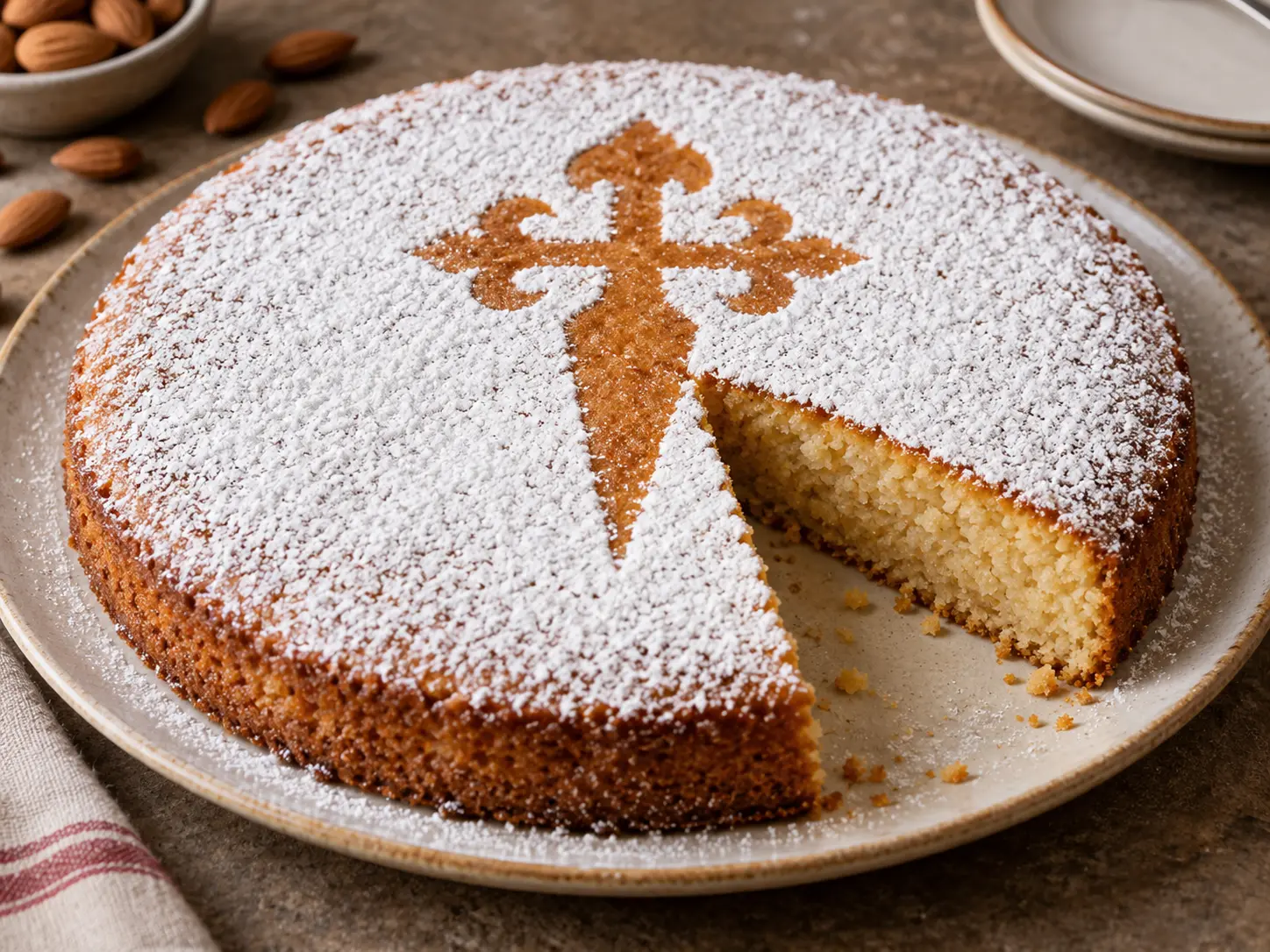 Gâteau espagnol aux amandes de Saint-Jacques — photographie du plat