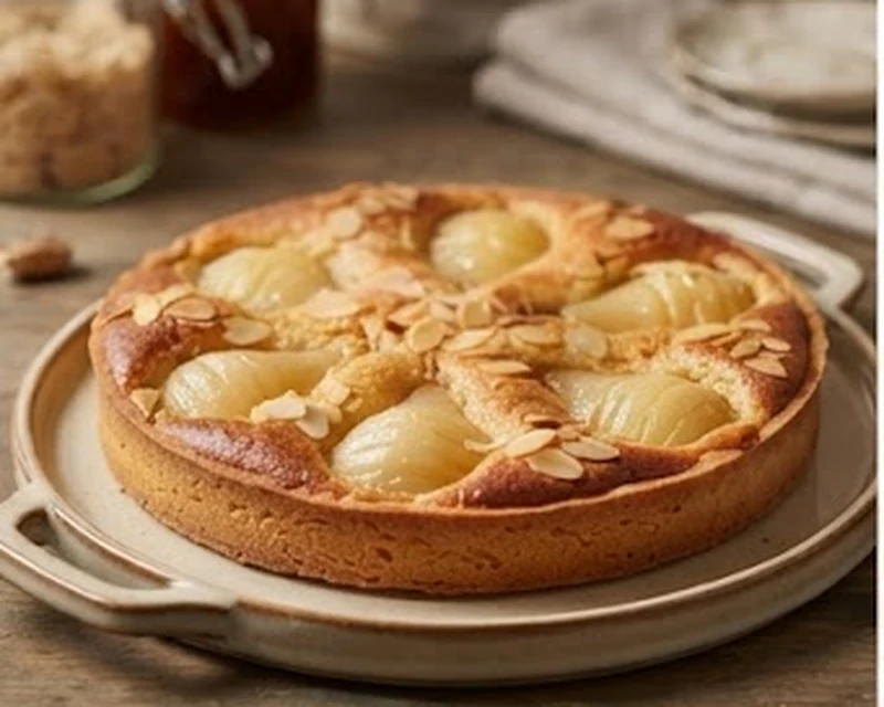 Tarte Bourdaloue aux poires et amandes effilées