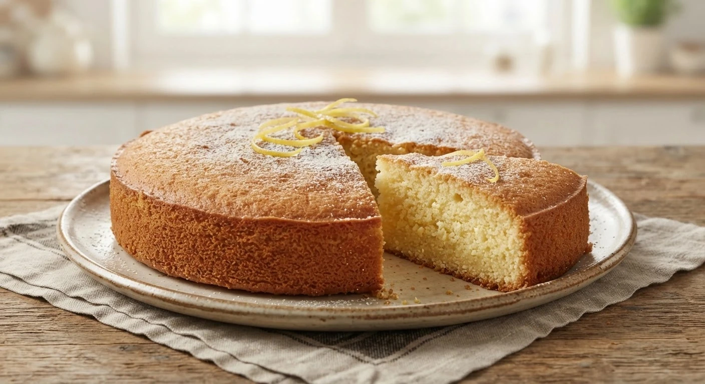 Gâteau italien au citron et à la ricotta — photographie du plat