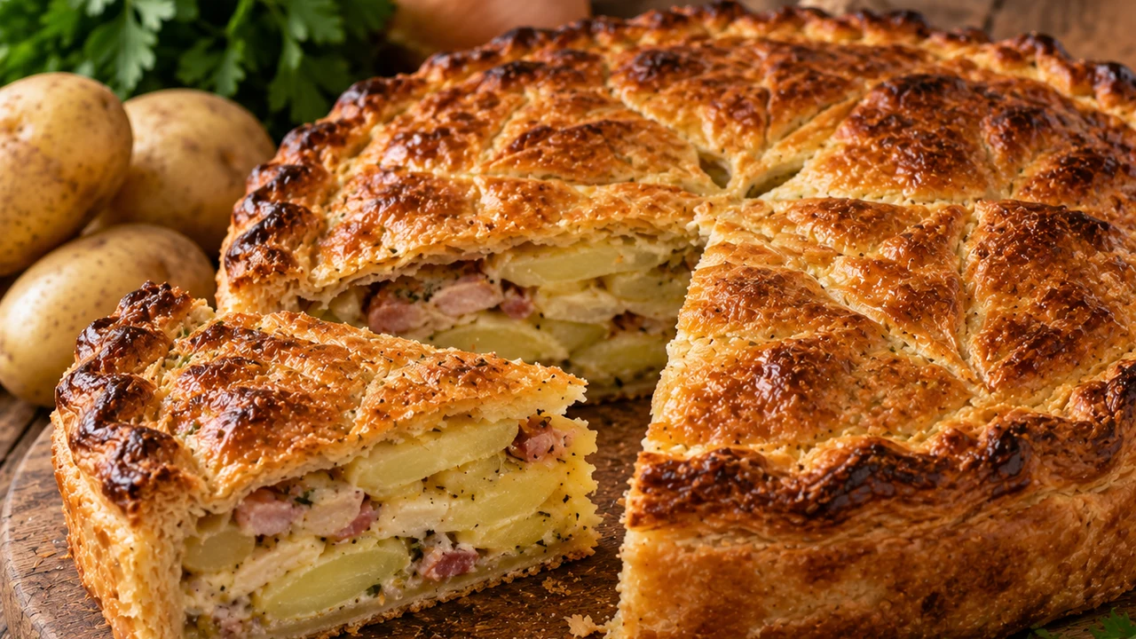 Tourte bourbonnaise aux pommes de terre — photographie du plat