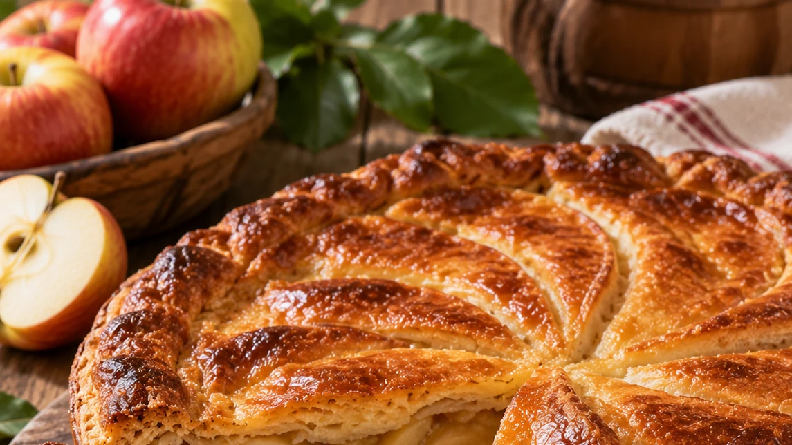 Tourtière landaise aux pommes — photographie du plat